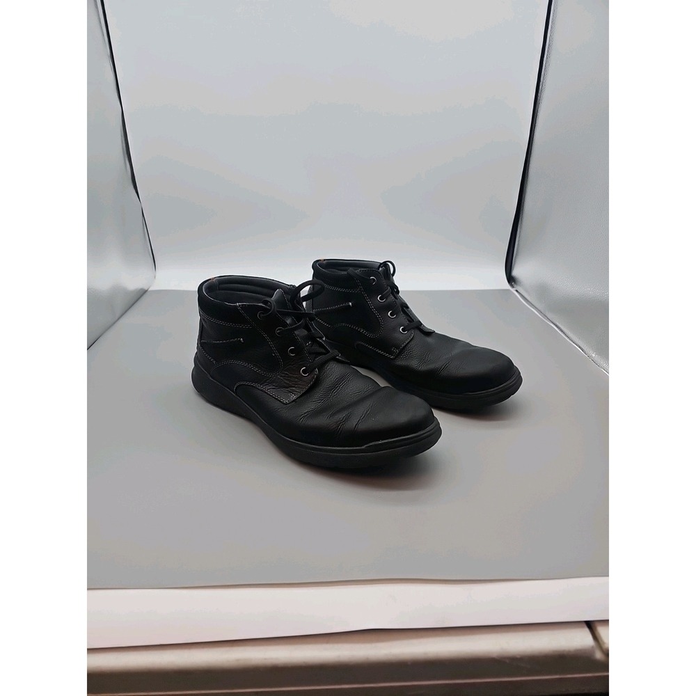 Clarks 'Cotrell Rise' Mens Black Cushioned Oiled Leather Boots 13